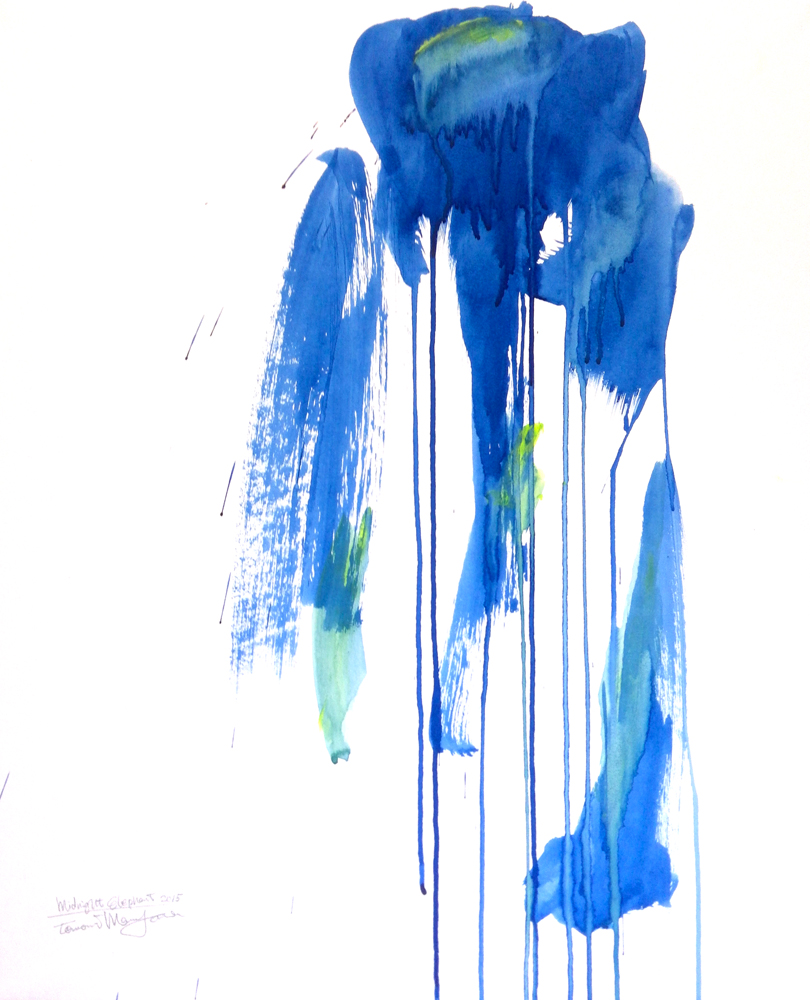 Midnight Elephant, painting, 2015 ©Tomomi Maruyama